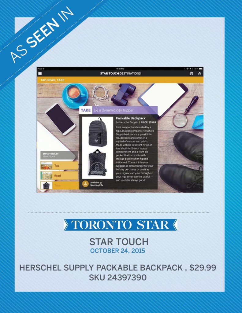 Star Touch by the Toronto Star – October 2015