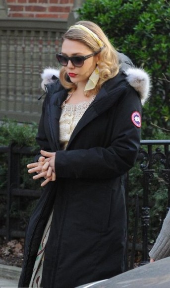 Elizabeth Olsen wearing the Kensington Parka