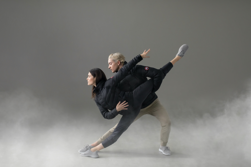 Canada Goose HyBridge Collection as modelled by two ballet dancers