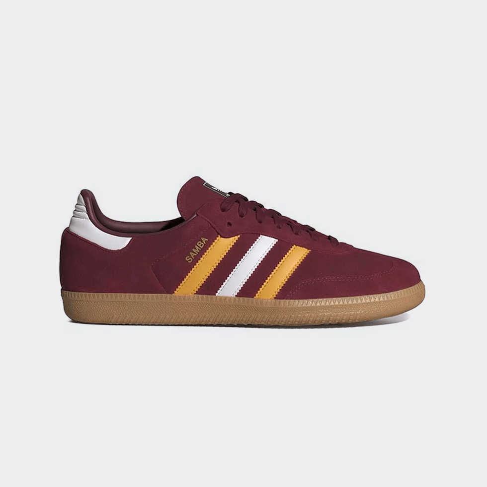 Sambas are a top sneaker of 2024, and we love this retro Red adidas Samba with orange and white stripes for a retro design with a splash of colour.