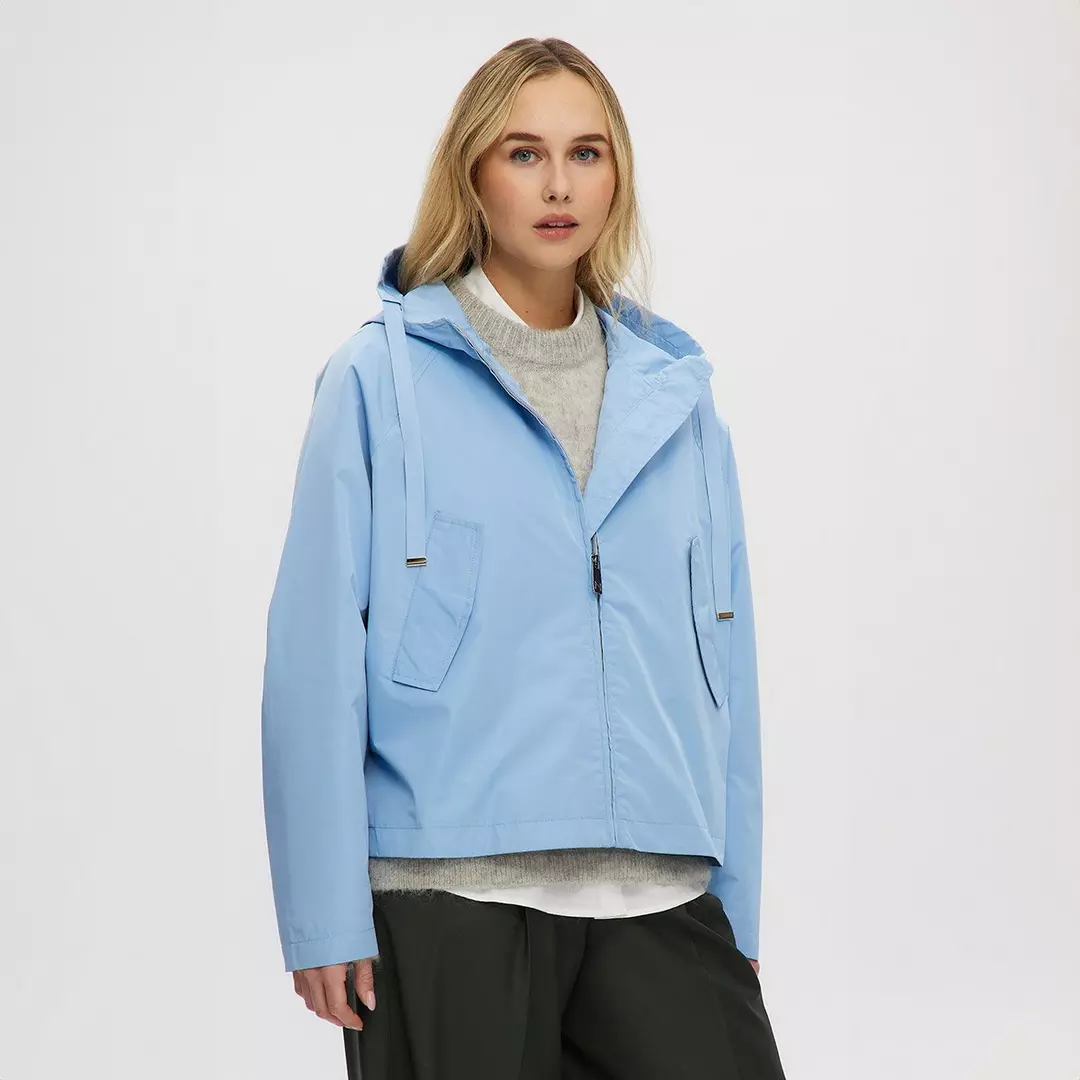 light blue hooded wind-resistant jacket from NOIZE