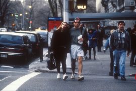 John F. Kennedy Jr. and Caroline Bessette walking on the streets of NYC