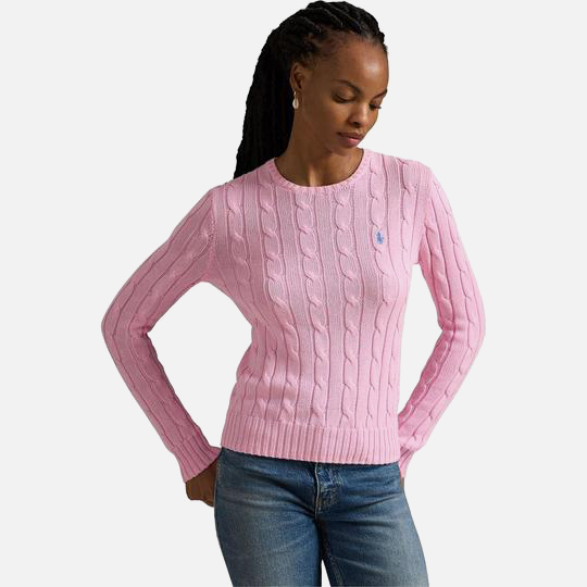 Polo Ralph Lauren Women's Cable Knit Cotton Crew Neck Sweater